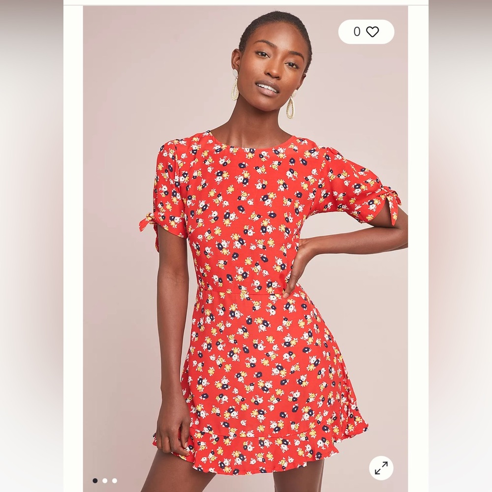 Faithful the Brand Red Daphne Jasmine Floral Dress S (US 4) from Anthropologie